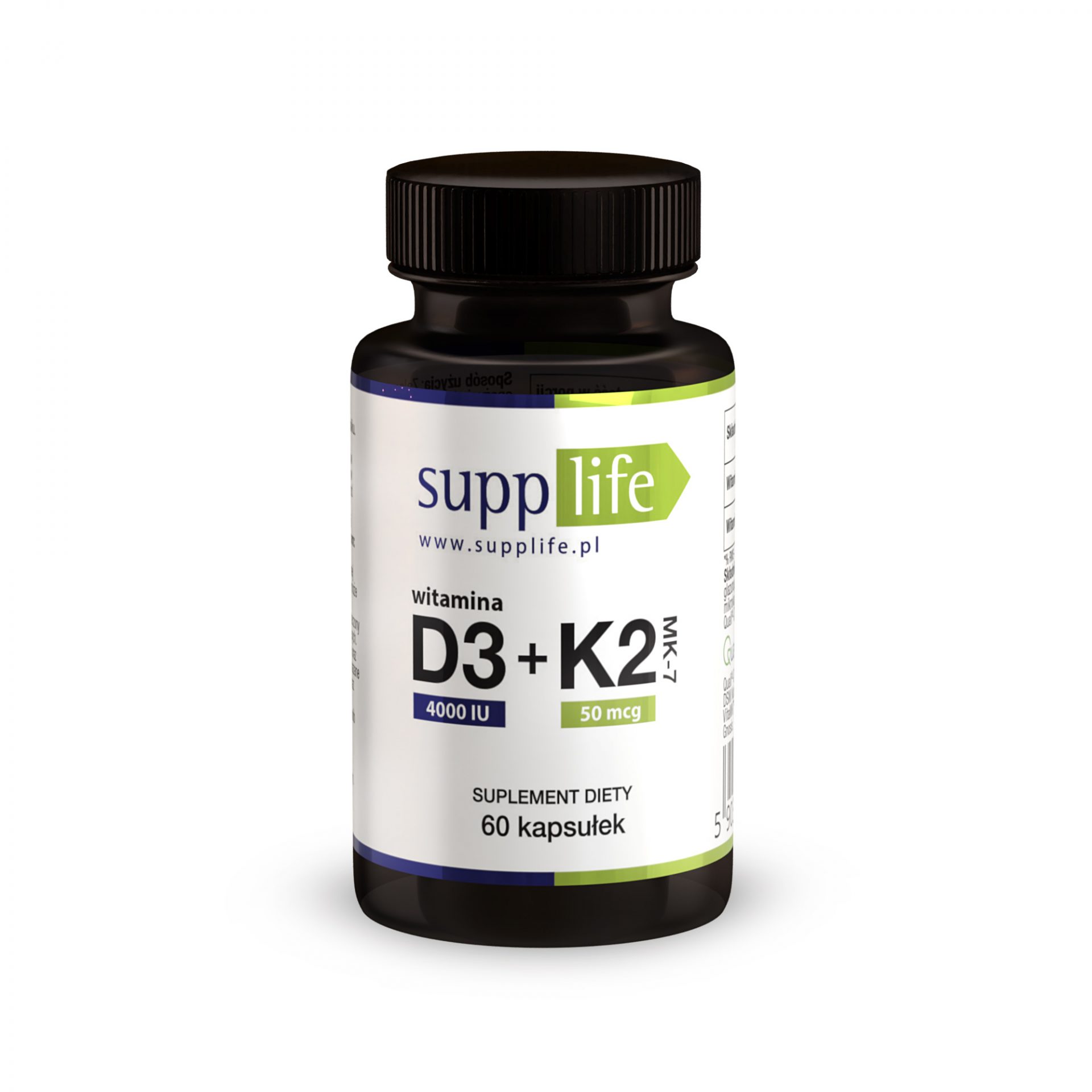 Butelka suplementu Supplife - D3 +k2
