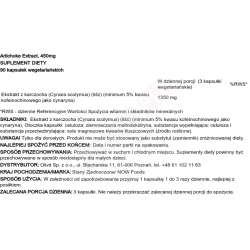 NOW - Artichoke 450 mg - 90 kapsułek