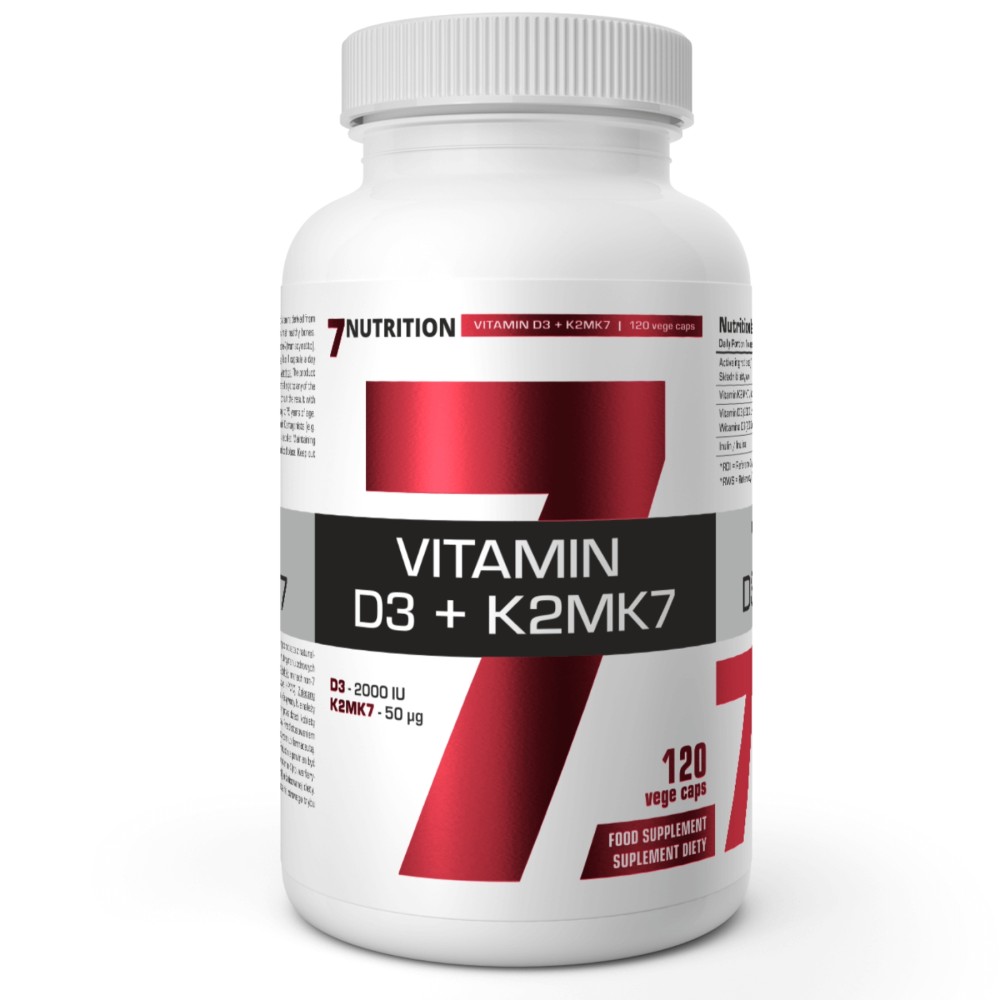 7Nutrition - Vitamin D3 + K2MK7 - 120 kapsułek