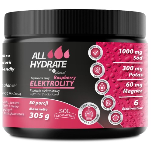 ALLHydrate - Elektrolity Raspberry - 305g