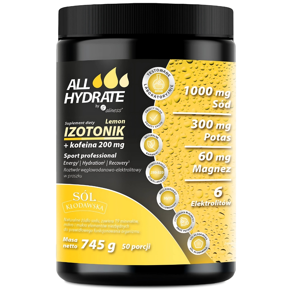 ALLHydrate - Izotonik Lemon + Kofeina 200mg - 745g