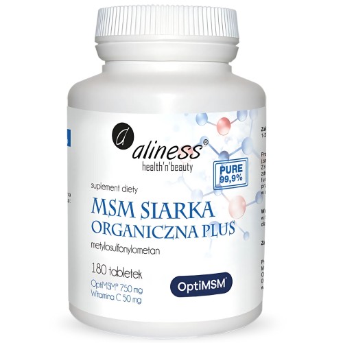 Aliness - MSM Siarka Organiczna PLUS - 180 tabletek