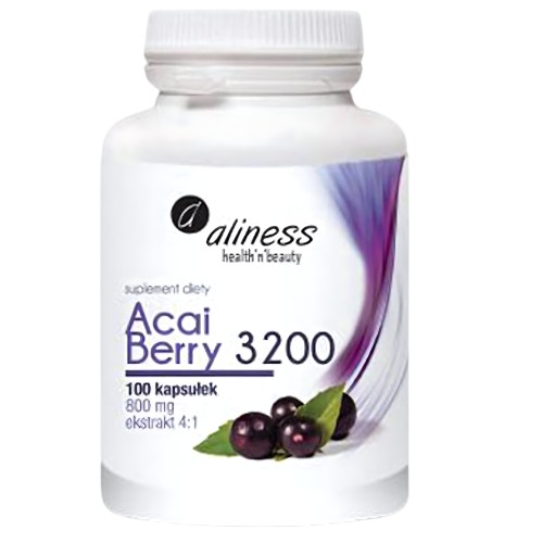 Aliness - Acai Berry 3200 z acerolą i chromem - 100 kapsułek