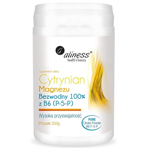 Aliness - Cytrynian Magnezu BEZWODNY 100% z B6 (P-5-P) - 250 g