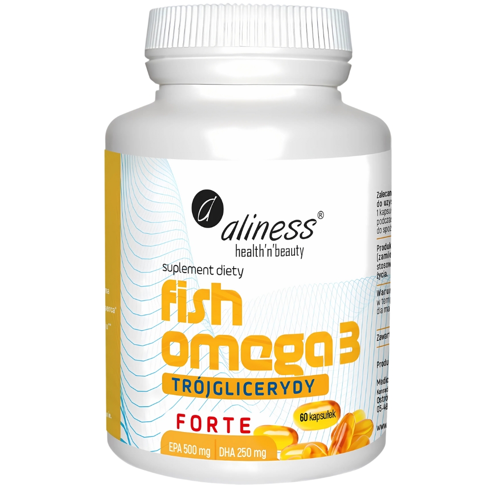 Aliness - Fish Omega 3 FORTE Trójglicerydy 500/250mg - 60 kapsułek