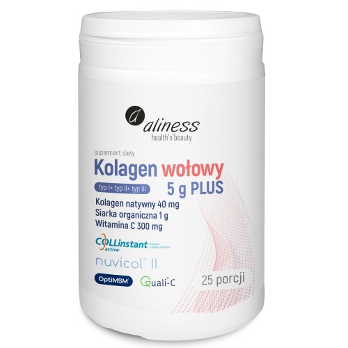 Aliness - Kolagen wołowy 5 g PLUS - 25 porcji