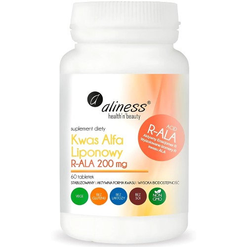 Aliness - Kwas Alfa Liponowy R-ALA 200 mg - 60 tabletek