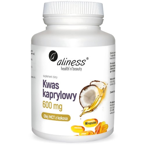 Aliness - kwas kaprylowy 600 mg - 90 kapsułek