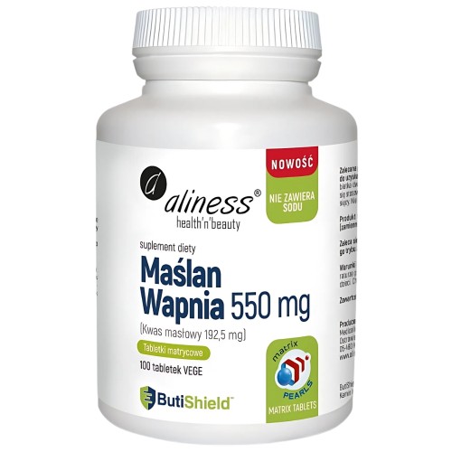 Aliness - Maślan wapnia 550 mg (bez sodu) - 100 tabletek
