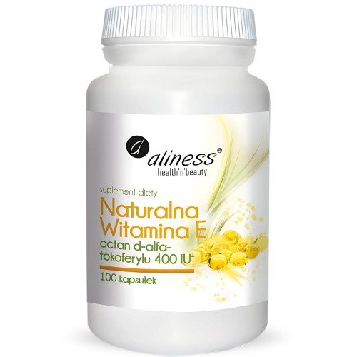 Aliness - Naturalna Witamina E 400IU - 100 kapsułek