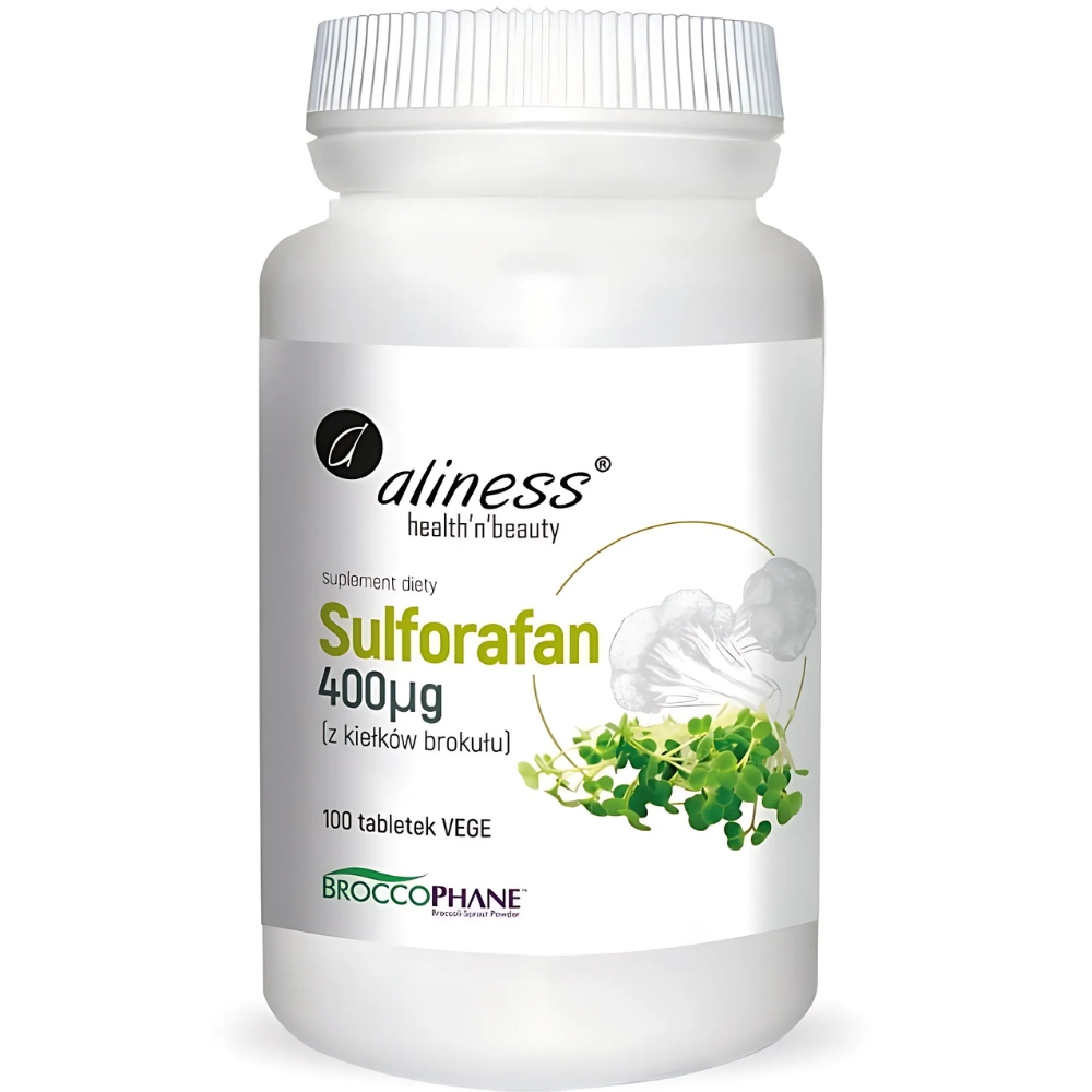 Aliness - Sulforafan z kiełków brokułu 400 µg - 100 tabletek