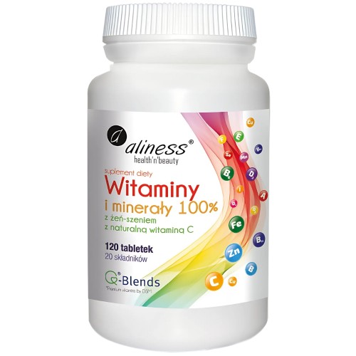 Aliness - Witaminy i minerały 100% - 120 tabletek