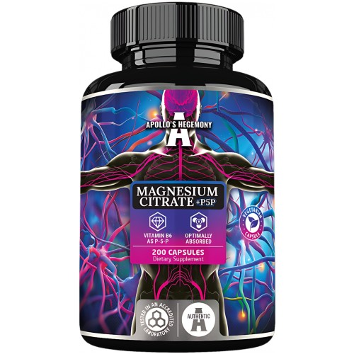 Apollo's Hegemony - Magnesium Citrate + P5P - 200 kapsułek