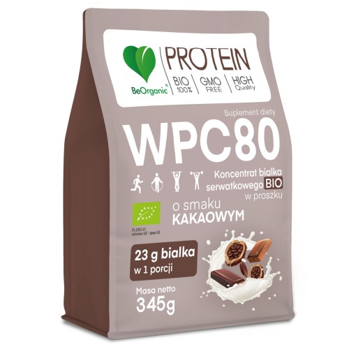 BeOrganic - Białko serwatkowe WPC 80 - Kakao BIO - 345 g