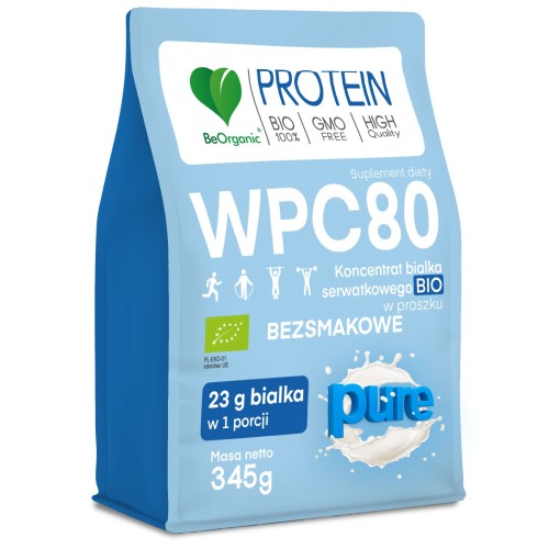 BeOrganic - Białko serwatkowe WPC 80 - Pure BIO - 345 g