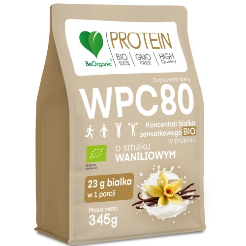 BeOrganic - Białko serwatkowe WPC 80 - Wanilia BIO - 345 g