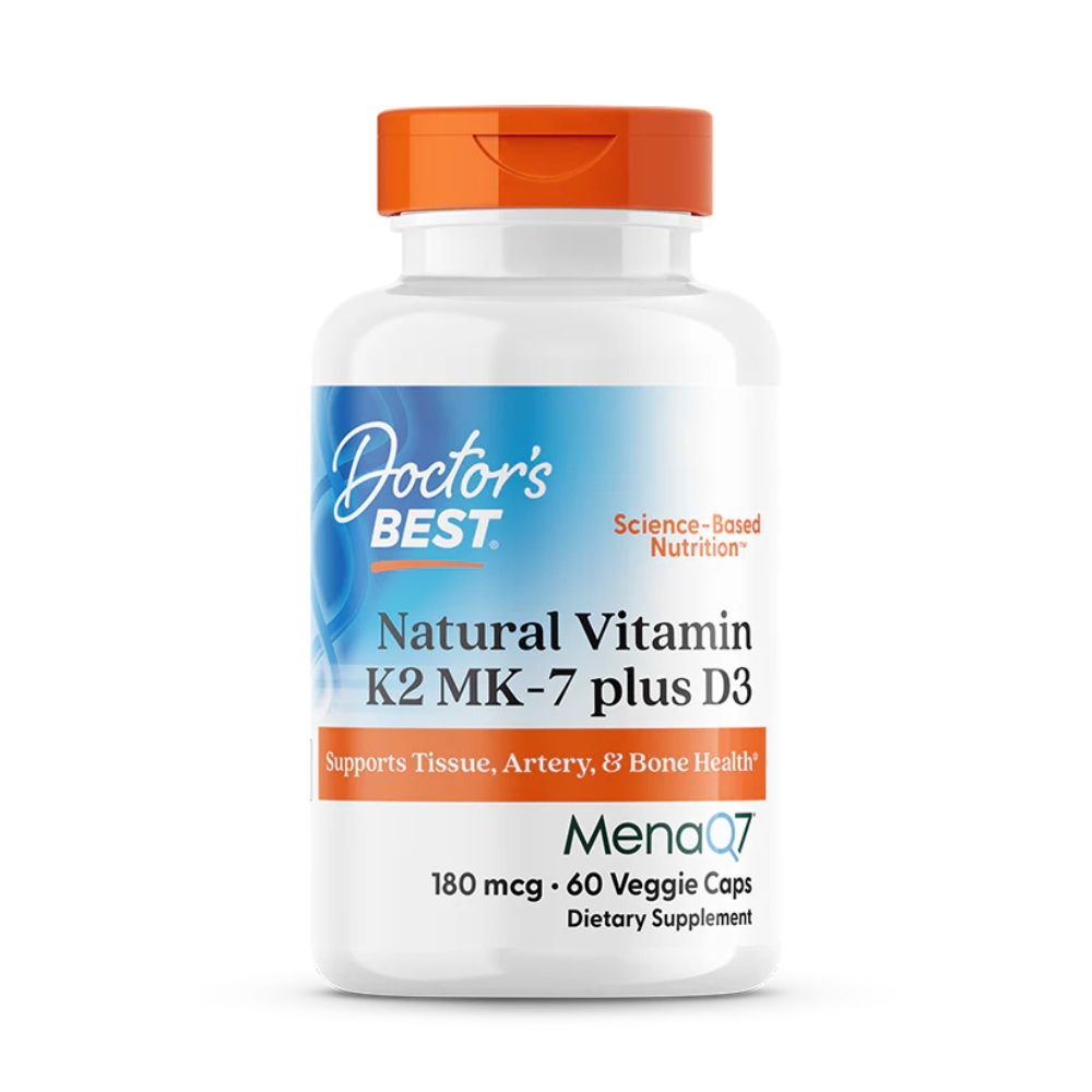 Doctor's Best - Natural Vitamin K2 MK7 plus D3 180 mcg - 60 kapsułek