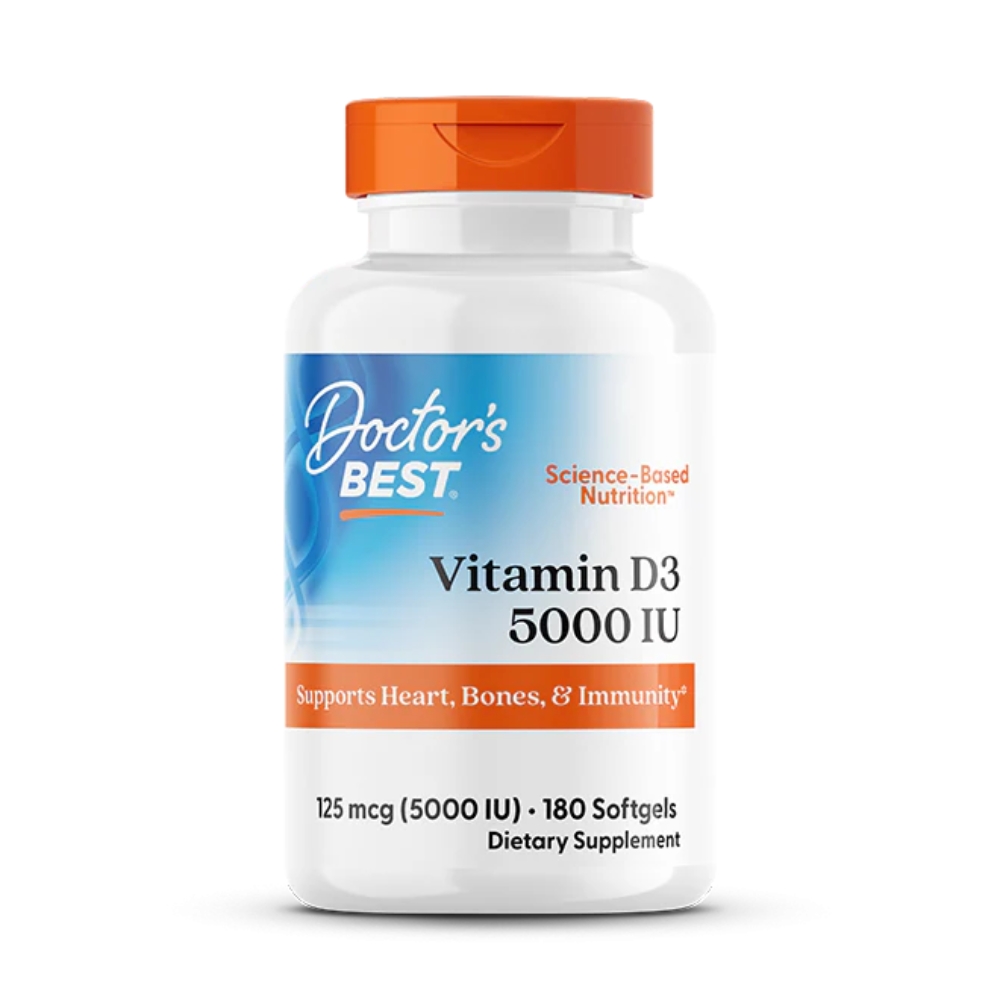 Doctor's Best - Vitamin D3 5000IU - 180 kapsułek