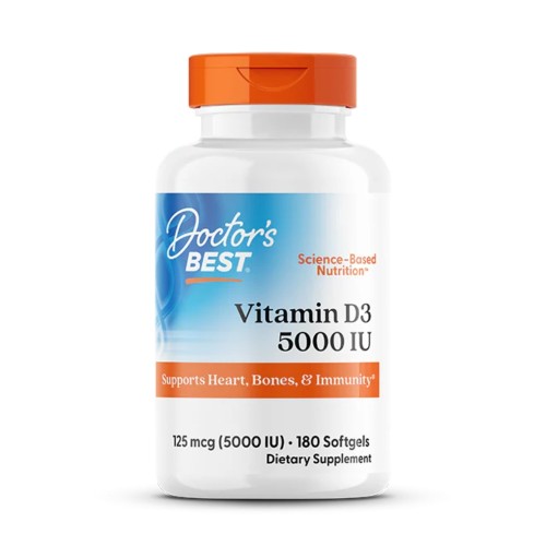 Doctor's Best - Vitamin D3 5000IU - 180 kapsułek