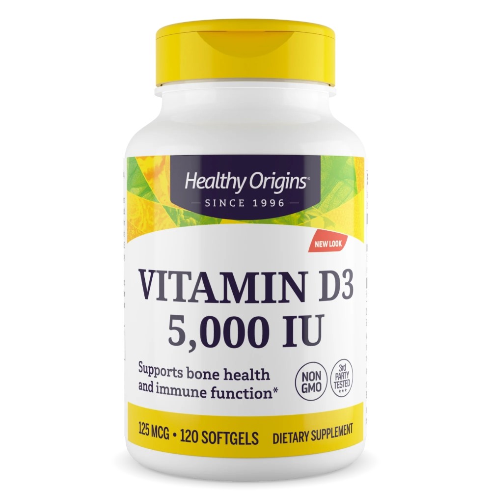 Healthy Origins - Vitamin D3 5,000 IU - 120 kapsułek