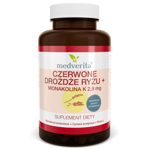 Medverita - Czerwone drożdże ryżu+ (monakolina K) - 90 kapsułek