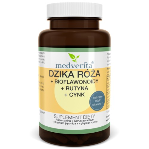Medverita - Dzika róża + Bioflawonoidy + Rutyna + Cynk - 60 kapsułek