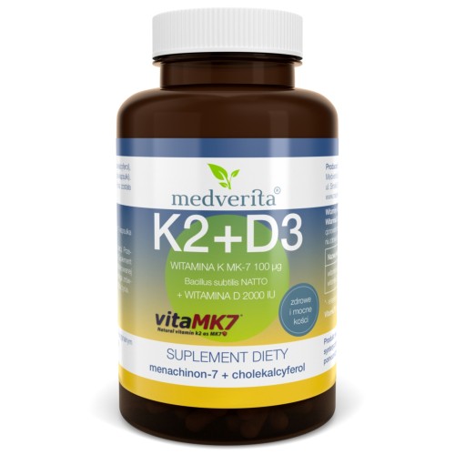 Medverita - D3 2000IU + K2 MK-7 100 mcg - 60 kapsułek