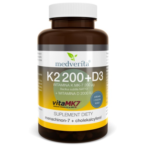 Medverita - D3 2000IU + K2 MK-7 200 mcg - 60 kapsułek