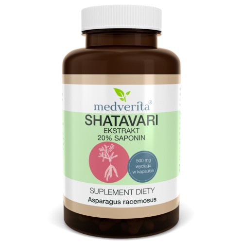 Medverita - Shatavari ekstrakt 20% saponin - 60 kapsułek