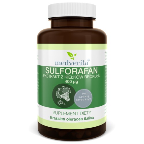 Medverita - Sulforafan 400µg ekstrakt z kiełków brokułu - 120 kapsułek