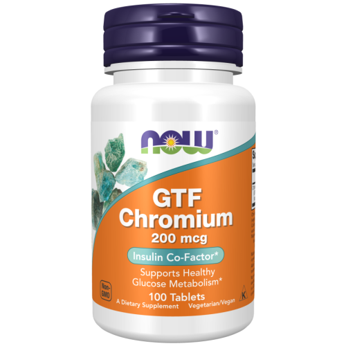 NOW - GTF Chromium 200 mcg - 100 tabletek
