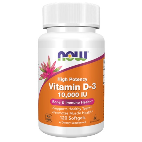 NOW - Witamina D-3 10,000IU - 120 kapsułek