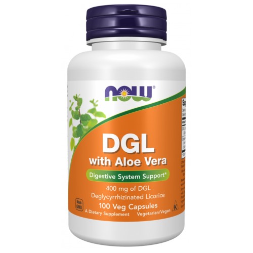 NOW - DGL with Aloe Vera - 100 kapsułek