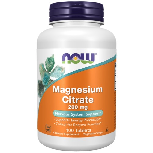 NOW - Magnesium Citrate 200 mg - 100 tabletek