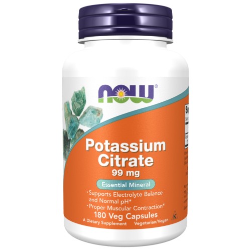 NOW - Potassium Citrate 99 mg - 180 kapsułek