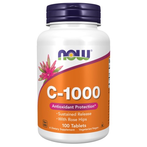NOW - Vitamin C-1000 Sustained Release + Rose Hips - 100 tabletek