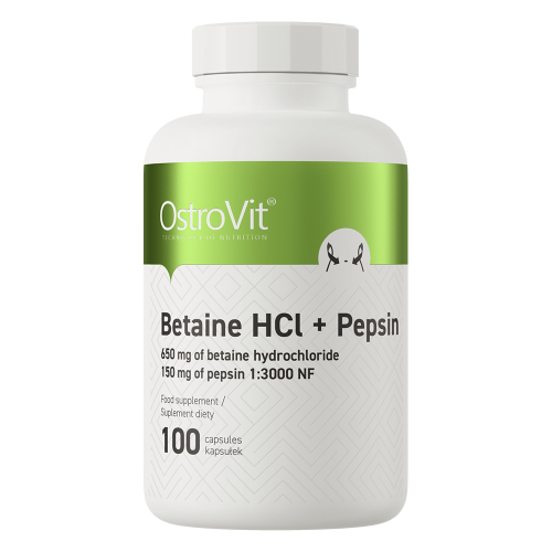 OstroVit - Betaina HCl + Pepsyna - 100 kapsułek