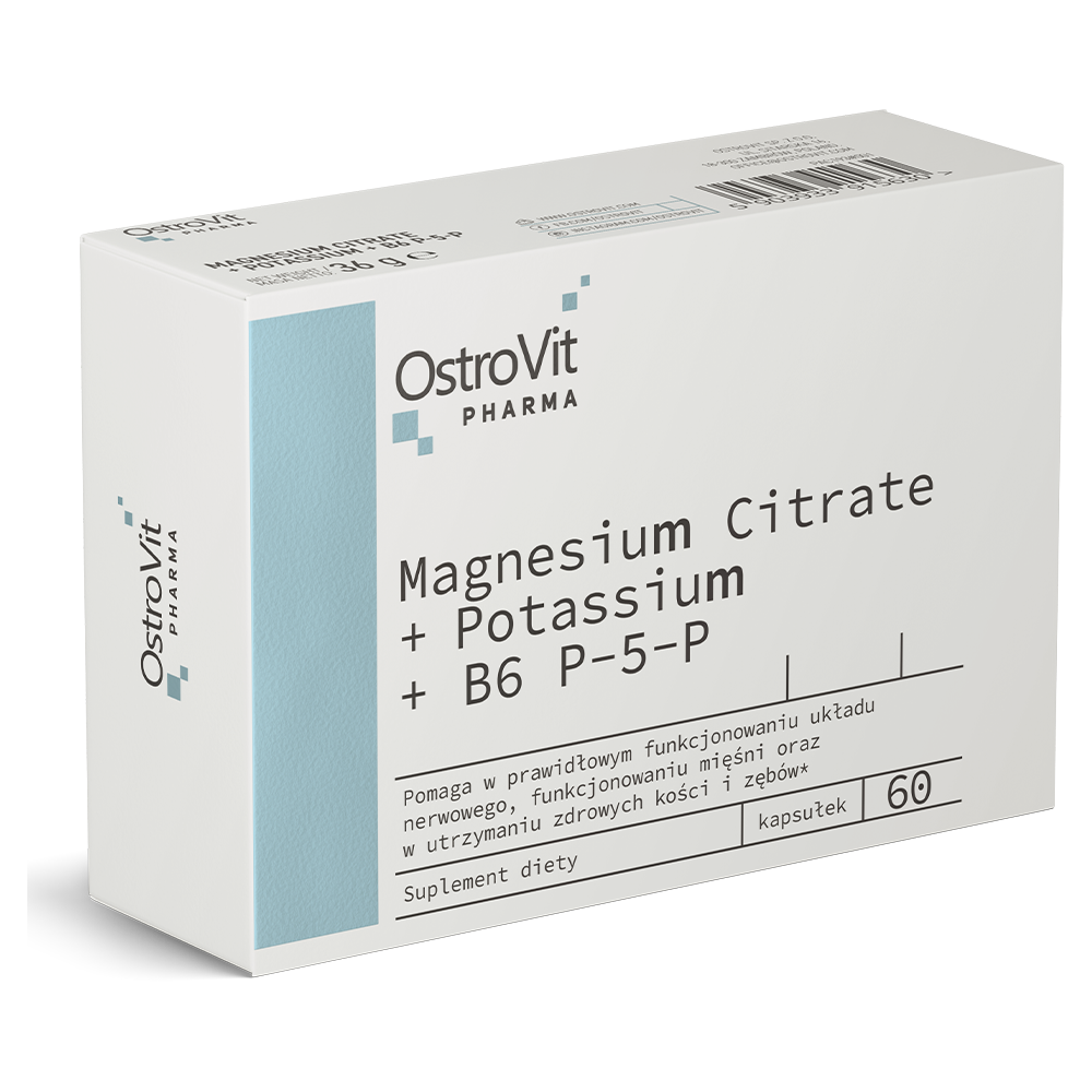 OstroVit Pharma - Cytrynian Magnezu + Potas + B6 P-5-P - 60 kapsułek