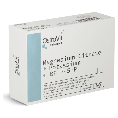 OstroVit Pharma - Cytrynian Magnezu + Potas + B6 P-5-P - 60 kapsułek