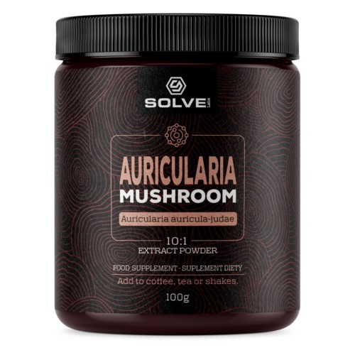 Solve Labs - Auricularia (Uszak bzowy) 10:1 Mushroom Powder - 100 g