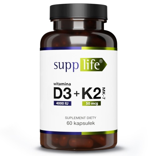 Supplife - Witamina D3 4000 IU + K2 MK-7 - 60 kapsułek