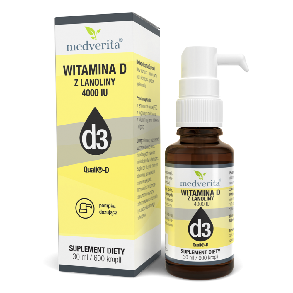 Medverita - Witamina D3 4000 IU z lanoliny - 30 ml