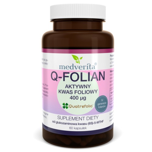 Medverita - Q-Folian Aktywny Kwas Foliowy 400 mcg - 60 kapsułek