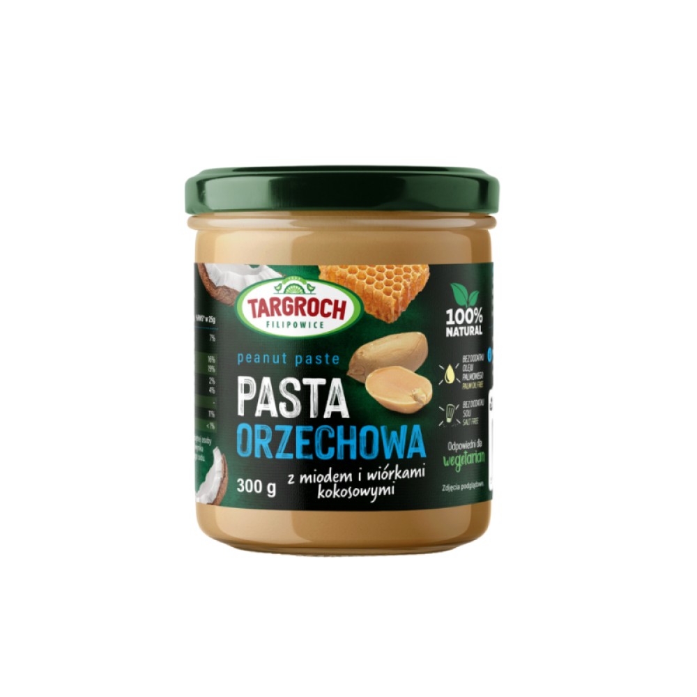 Targroch - Pasta orzechowa KOKOS + MIÓD - 300 g 