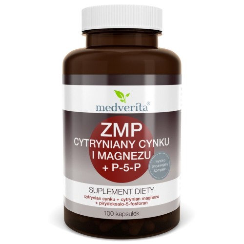 Medverita - ZMA Cynk + Magnez + P-5-P - 100 kapsułek
