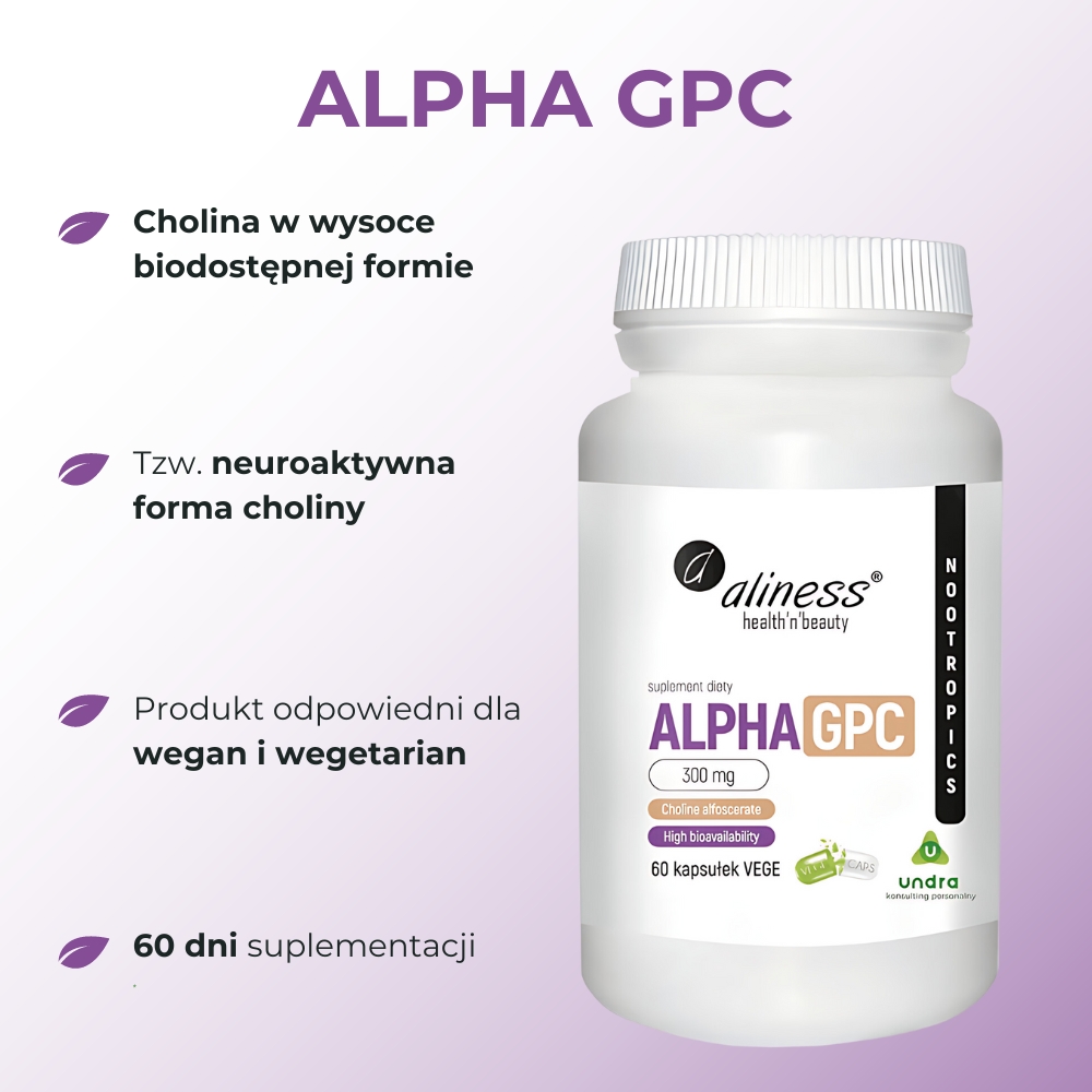 Aliness Alpha GPC 300 mg - 60 kapsułek