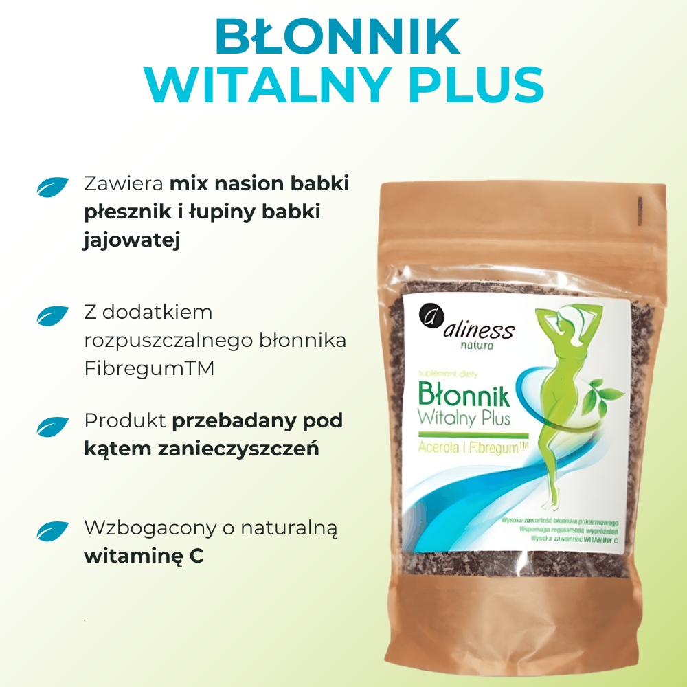 Aliness Błonnik Witalny PLUS Acerola i FIBERGUM - 500g