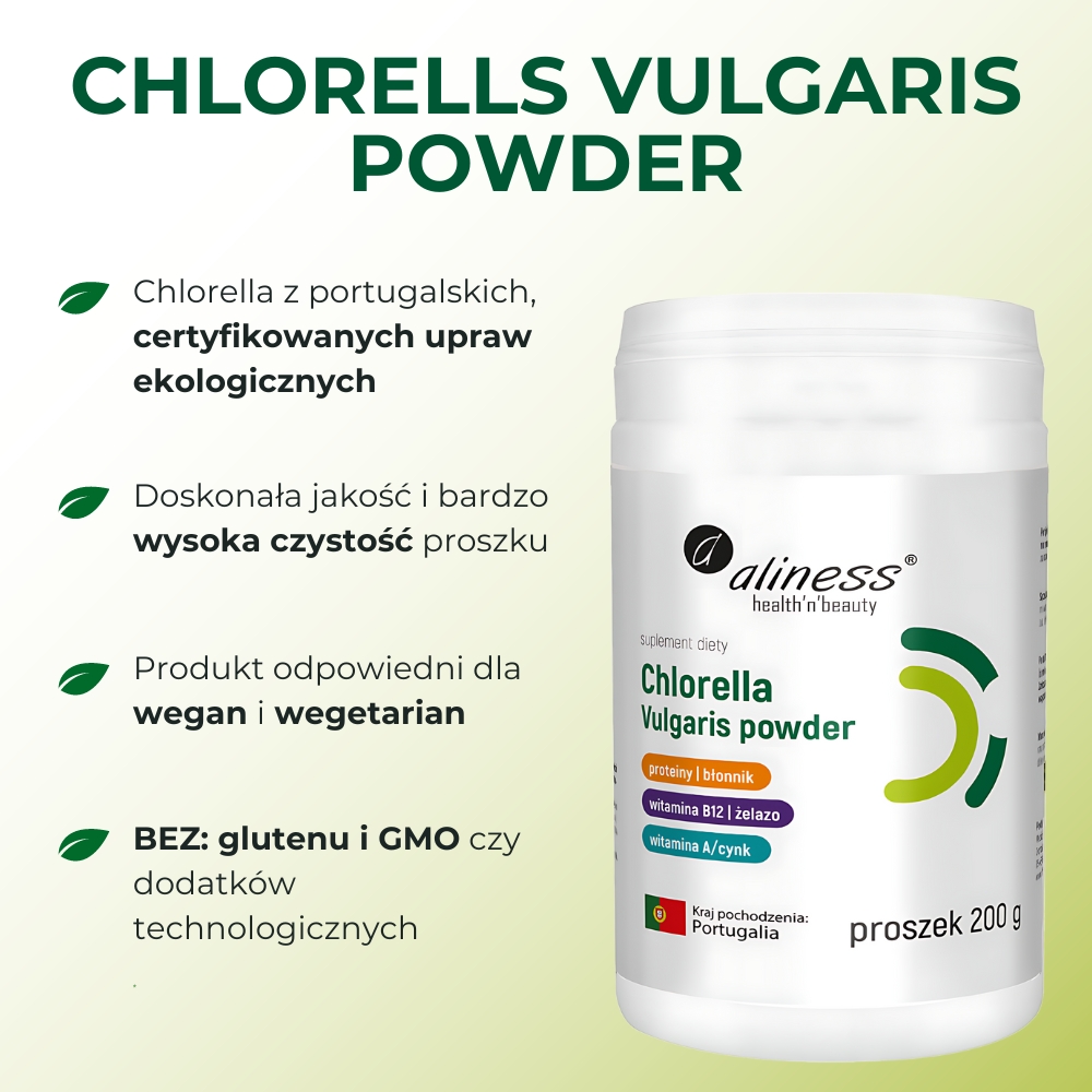 Aliness - Chlorella Vulgaris Powder - 200 g