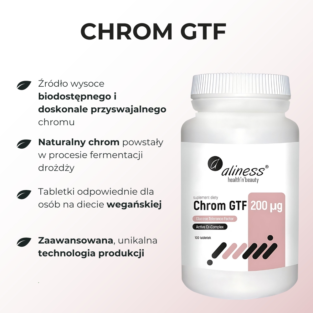 Aliness - Chrom GTF Active Cr-Complex 200 µg - 100 tabletek