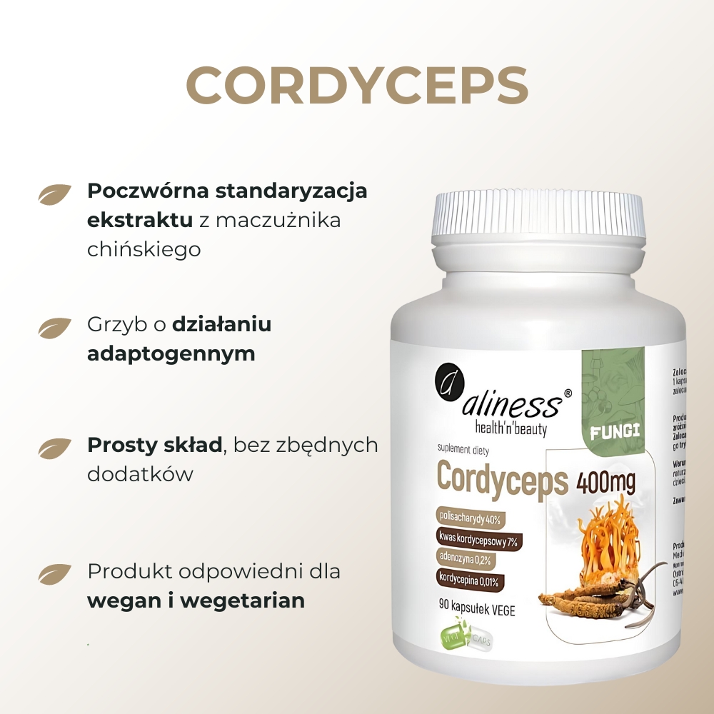 Aliness Cordyceps 400mg - 90 kapsułek